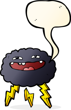 Bir insan tarafından çizilmiş mutlu karikatür bulutu.