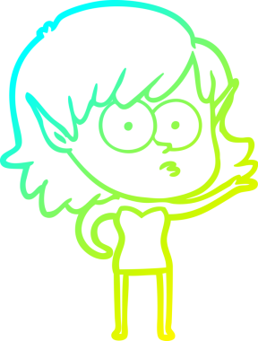 Bir çizgi film karakteri çizimi bir insan tarafından çizilmiş bir elf kızı şok etti.