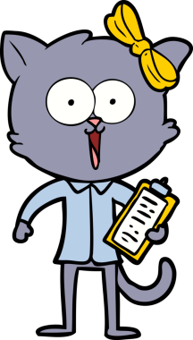 Bir insan tarafından çizilmiş çizgi film kedisi.