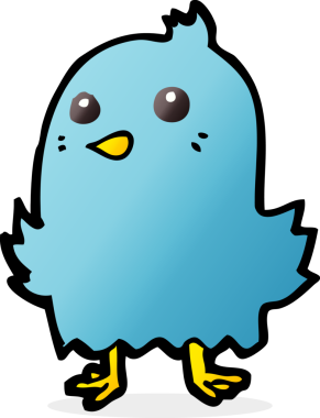 Bir insan tarafından çizilmiş çizgi film kuşu.