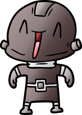 Bir insan tarafından çizilmiş çizgi film robotu