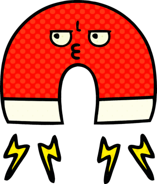 bir insan tarafından çizilmiş bir mıknatısın çizgi roman tarzı