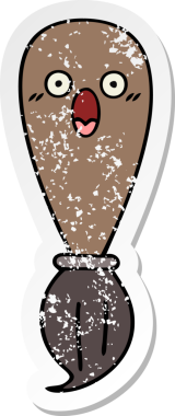 Bir insan tarafından çizilmiş karikatür fırçasının sıkıntılı çıkartması.