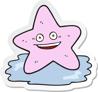 Bir insan tarafından çizilmiş bir denizyıldızının çıkartması.