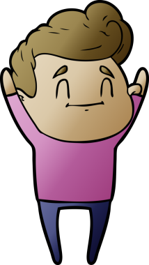 Bir insan tarafından çizilmiş mutlu çizgi film adamı.