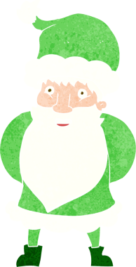 Bir insan tarafından çizilmiş Noel Baba çizgi filmi.