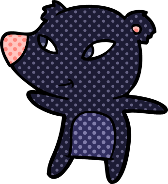 Bir insan tarafından çizilmiş sevimli çizgi film ayısı.