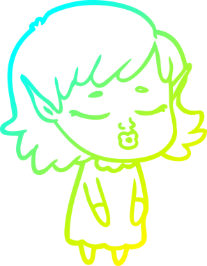 Bir insan tarafından çizilmiş güzel bir elf kızı çizimi.