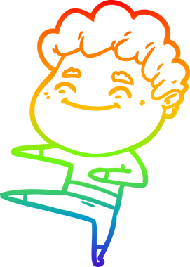 Bir insan tarafından çizilmiş gökkuşağı gradyan çizgi çizimi.