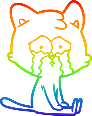 gökkuşağı gradyanı çizimi bir insan tarafından çizilmiş çizgi film kedisi