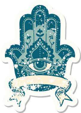 Bir insan tarafından çizilmiş eski bir haç amblemi.