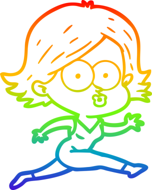 Gökkuşağı gradyan çizimi Bir insan tarafından çizilen çizgi film kızı