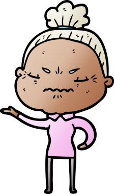 Çizgi film bir insan tarafından çizilmiş yaşlı bir kadın tarafından rahatsız edildi.