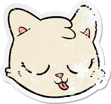 Bir insan tarafından çizilmiş karikatür kedi suratı.