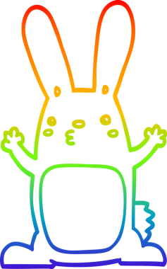 gökkuşağı gradyan çizgi çizimi bir insan tarafından çizilmiş bir çizgi tavşan