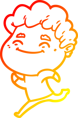 Bir insan tarafından çizilmiş, karikatür dostu bir adamın sıcak çizgi çizimi