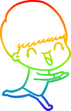 gökkuşağı gradyanı çizimi bir insan tarafından çizilmiş mutlu bir çizgi film çocuğu