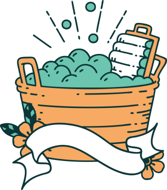 Dövme stili eski bir pano ve bir insan tarafından çizilmiş ovalama kabı.