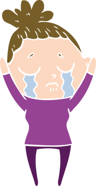 Bir insan tarafından çizilmiş düz renkli karikatür.