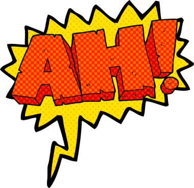 El yazısıyla çizilmiş çizgi roman konuşma balonu çizgi filmi AH! Bir insan tarafından çizilmiş bağır