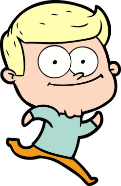 Bir insan tarafından çizilmiş mutlu bir adam.