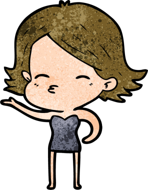 Bir insan tarafından çizilmiş karikatür kadın.