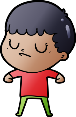 Bir insan tarafından çizilmiş huysuz çocuk çizgi filmi.