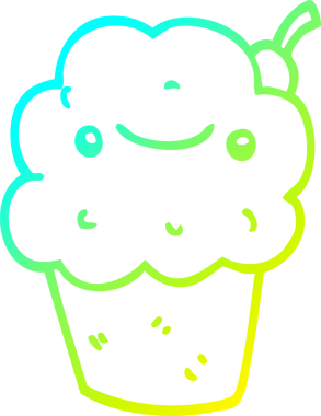 Soğuk gradyan çizgisi bir insan tarafından çizilmiş bir kek.