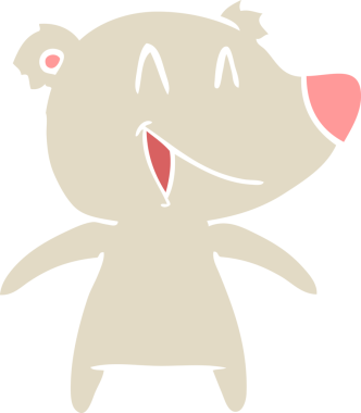 Gülen ayı düz renkli çizgi film bir insan tarafından çizildi.