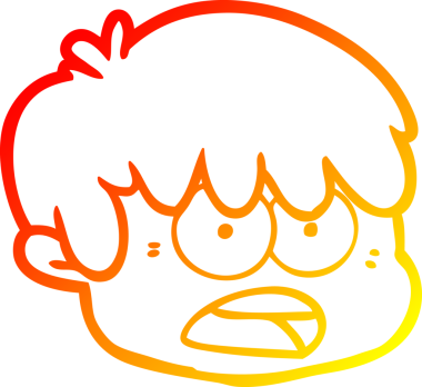 Bir insan tarafından çizilen çizgi film karakterinin sıcak çizgi çizimi