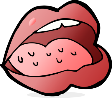 Bir insan tarafından çizilmiş açık ağız çizgi filmi.