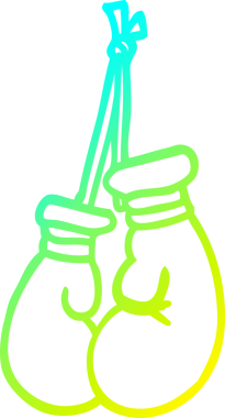 Bir insan tarafından çizilmiş bir çizgi film boks eldiveninin soğuk gradyan çizimi