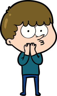 Bir insan tarafından çizilmiş meraklı bir çocuk.