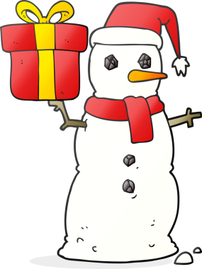 Bir insan tarafından çizilmiş serbest çizim kardan adam.