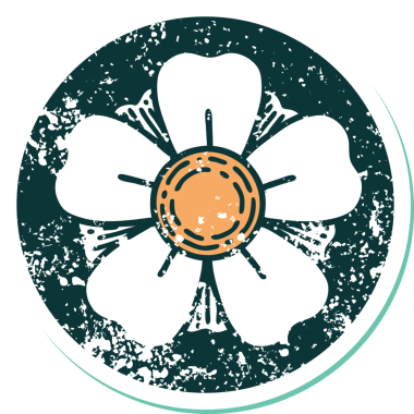 Bir insan tarafından çizilmiş bir çiçeğin sembolik dövmesi.