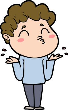 Bir insan tarafından çizilmiş karikatür adam omuz silkiyor.