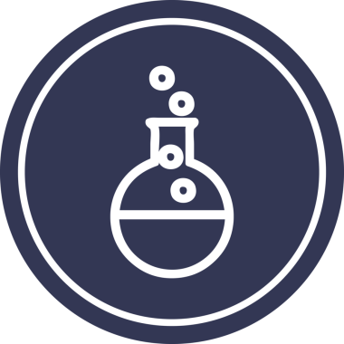Bir insan tarafından çizilmiş dairesel bilim deneyleri simgesi