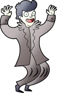 Bir insan tarafından çizilmiş çılgın bir vampir çizgi filmi.