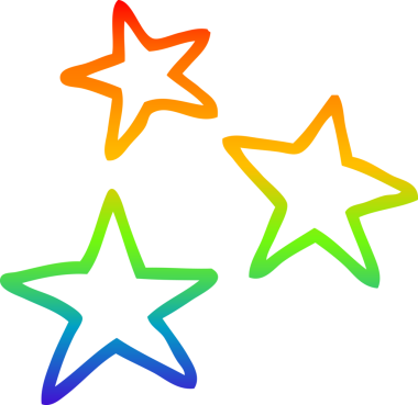 Bir insan tarafından çizilmiş gökkuşağı gradyan çizgi çizimi