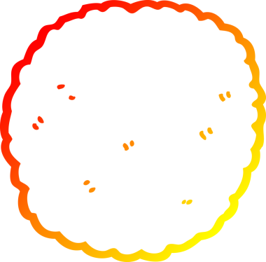 Bir insan tarafından çizilmiş bir bisküvinin sıcak çizgi çizimi