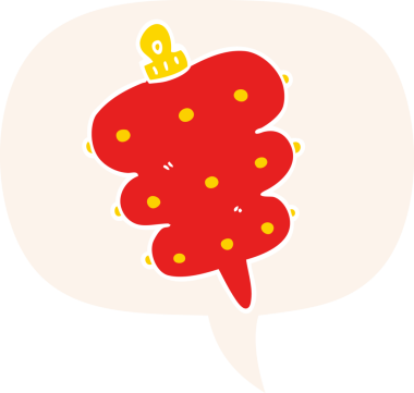 bir insan tarafından çizilmiş retro tarzı konuşma baloncuğu ile karikatür noel dekorasyonu