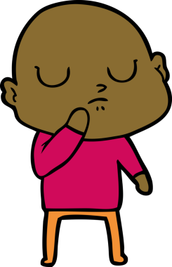 bir insan tarafından çizilmiş kel bir adam.