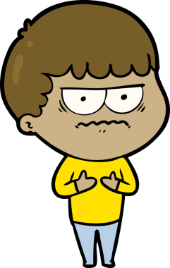 Bir insan tarafından çizilmiş rahatsız bir adam.