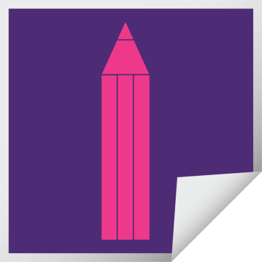 Bir insan tarafından çizilmiş kalem vektörü resimleme kare soyma etiketi