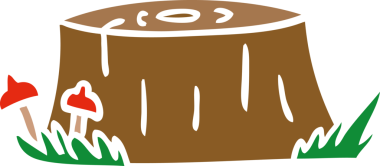 Bir insan tarafından çizilmiş bir ağaç kütüğünün el çizimi karalaması.