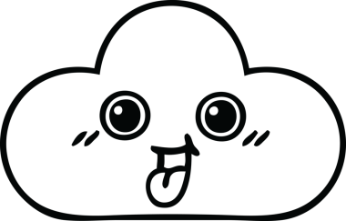 Bir insan tarafından çizilmiş bir bulutun çizgi çizimi