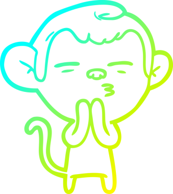 Bir insan tarafından çizilmiş şüpheli bir maymunun soğuk gradyan çizimi