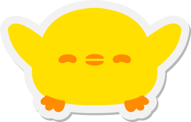 Bir insan tarafından çizilmiş şirin yavru kuş çıkartması.