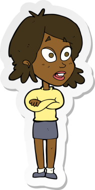 Bir insan tarafından çizilmiş bir karikatür çıkartması.