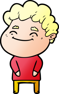 Bir insan tarafından çizilmiş çizgi film dostu bir adam.